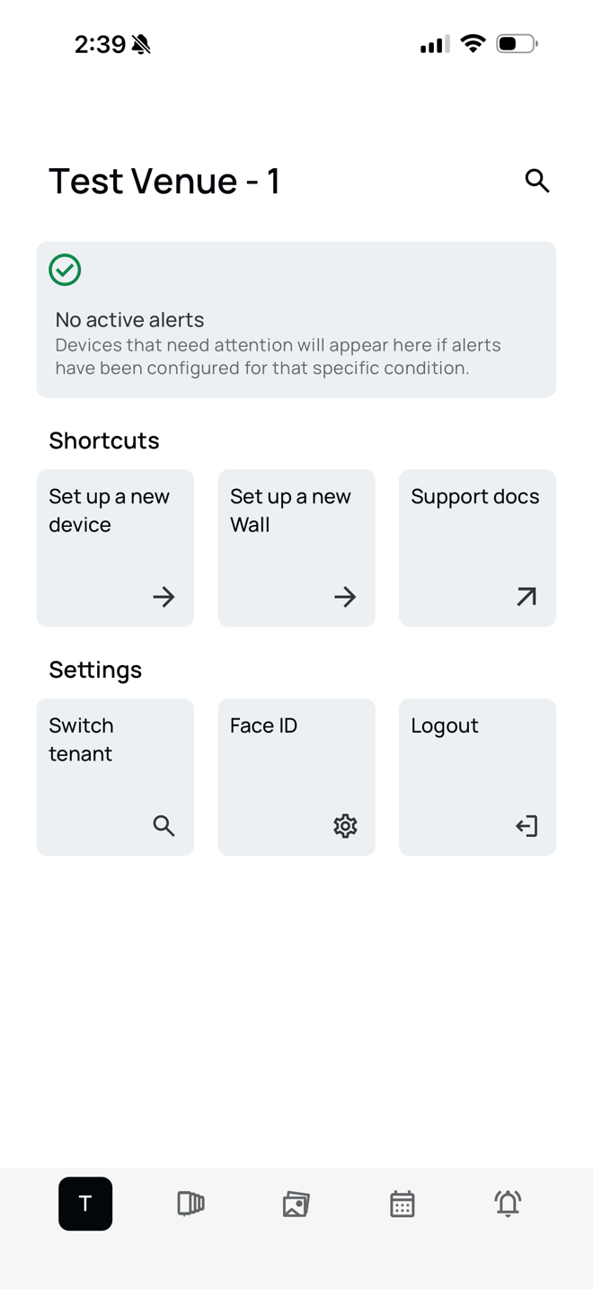 The Videri Ignite home screen, with a Set up a new device shortcut